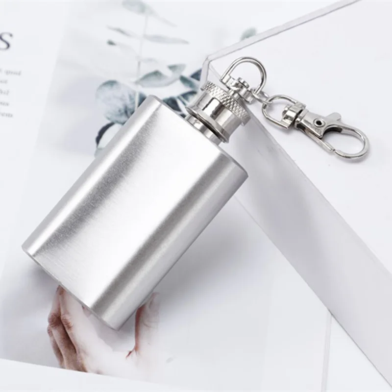 Porte-clés Mini Flasque - Acier Inoxydable - 30 Ml - Bouteille De Boisson / Bouteille