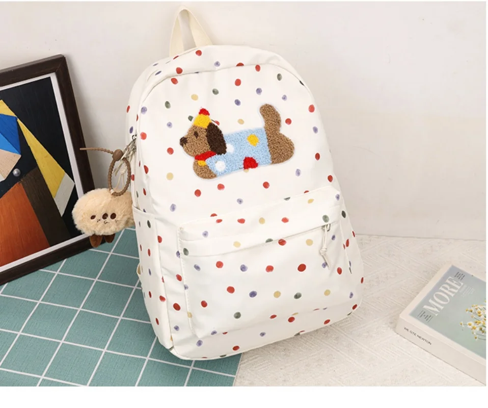 Personalized Printing High School Student Backpack With Wave Points, Versatile And Large Capacity Spine Protection Bag 4