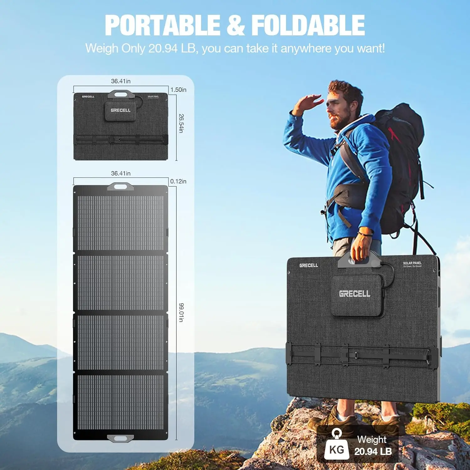 350W Portable Solar Panel for Power Station Foldable Solar Panel High-Efficiency Waterproof Solar Charger Power Backup 5