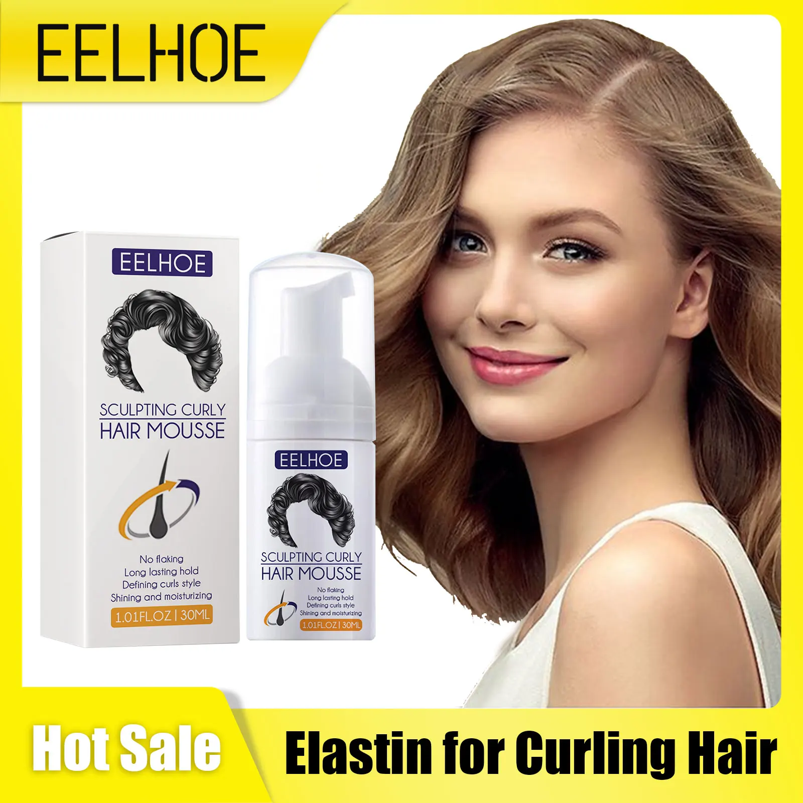EELHOE Magic Elastin for Curling Hair Keratin Repair Scalp Care Moisturizing Hair Conditioner for Damaged Styling Appliance