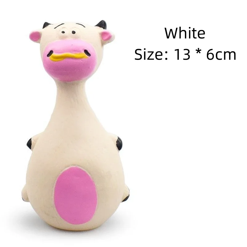 Latex Dog Toys Sound Squeaky Elephant/Cow Animal Chew Pet Rubber Vocal Toys For Small Large Dogs Bite Resistant Interactive Toy 3