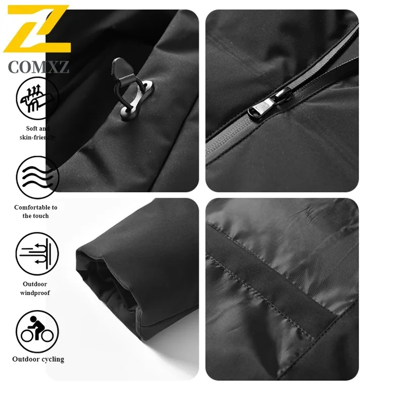 EIAO Winter Men's Business Windbreaker Lightweight Loose-Fit Coat Thermal Waterproof Windproof Jacket for Hiking Camping Fishing