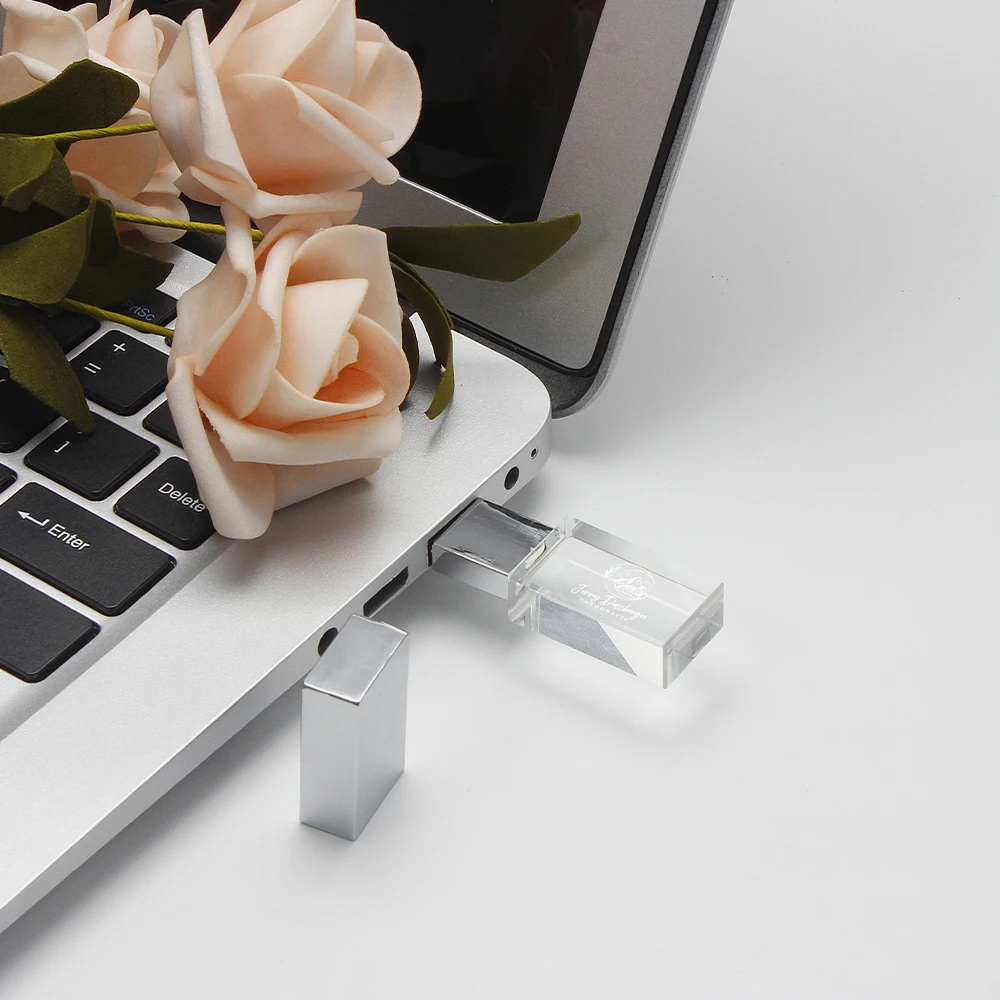 jaster rosa ouro cristal caneta ouro cristal usb vara livre logotipo personalizado caixa de papel branco casamento presentes