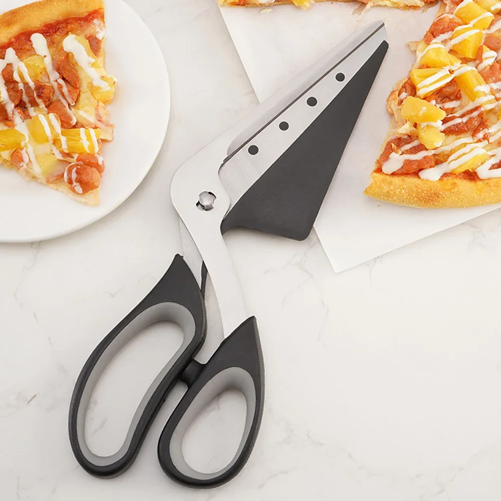 2 in 1 Pizza Scissors Detachable Kitchen Scissors Barbecue Stainless Steel Blade Ergonomic Grip Pizza Cutter pizza cutter