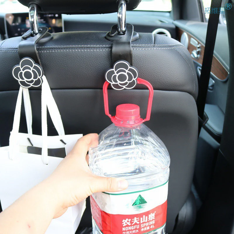 Car Seat Hook Camellia Hanger Organizer Hooks Handbag Masks Universal Car Accessories Data Cables Storage