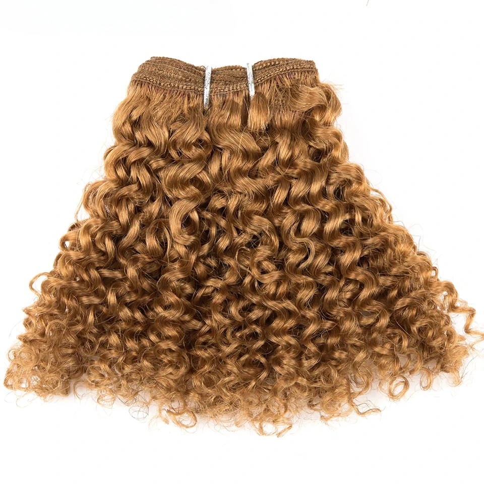 Queen Virgin Remy Short Curly Hair Bundles With Closure Remy Human Hair Weave 5 Bundles With Closure 6pc Double Drawn 99g P4/27