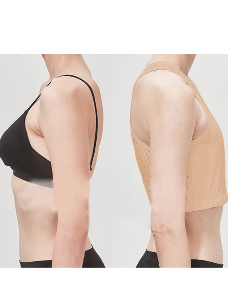 Plus Size Available Chest Binder Front Zipper Trans Binder FTM Front 7.87 inch Bandage Lesbian For Big Boobs