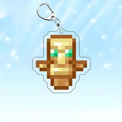 2-10 Pcs/set Totem of Undying Diamond Sword Eye of Enchanted Golden Apple Keychain Pickaxe Model Toys Collect Keyrings - Image 2