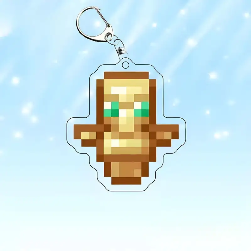 2-10 Pcs/set Totem of Undying Diamond Sword Eye of Enchanted Golden Apple Keychain Pickaxe Model Toys Collect Keyrings - Image 2