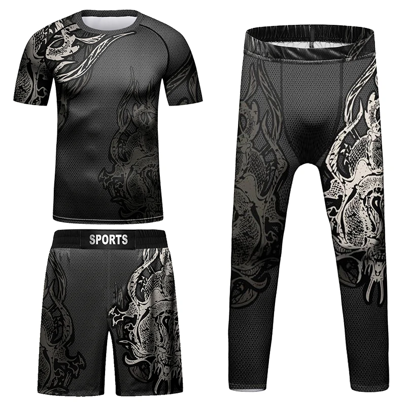 Children’S Bodybuilding Rashgaurd Outfits CodyLundin MMA Brazilian Grappling No Gi Jiu Jitsu Tees+Shorts Muay Thai Rashguard Set 6