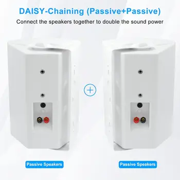 Herdio 6.5'' 400W Indoor Outdoor Speakers Wired Waterproof Passive With Powerful Bass Wall Mount Speakers All Weather Durability 2