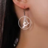 Pole Dance Action Dangle Earrings for Women Stainless Steel Gold Color Yoga Girl Hoop Earring Fashion Gymnastics Jewelry Gifts 6