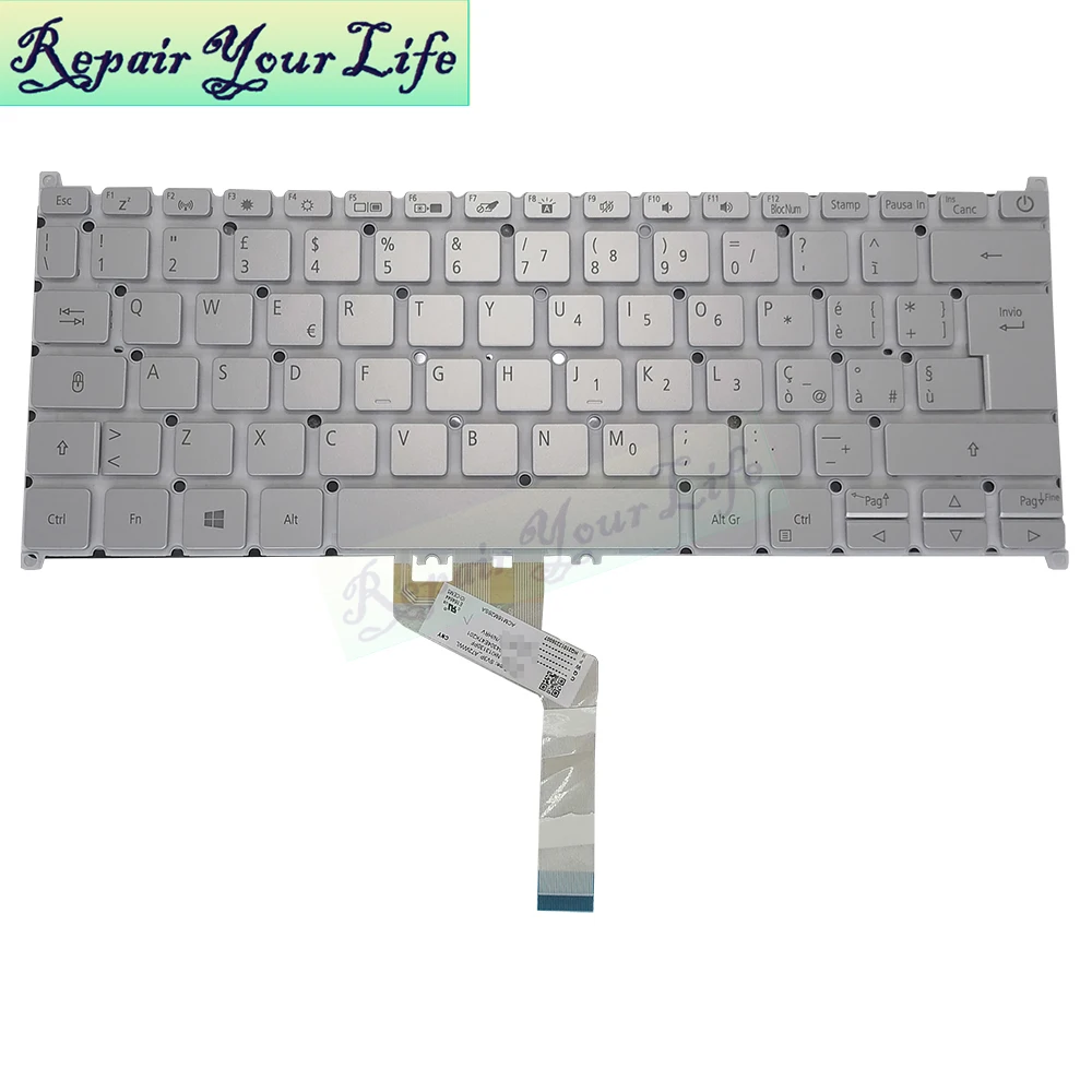 Alemão Italiano Francês Azerty Retroiluminado Teclado para Acer Swift N19c4 N19h4 Sf31441 Swift5 N17w3 Sf51451 Sf514-52 51t Sf514-52t