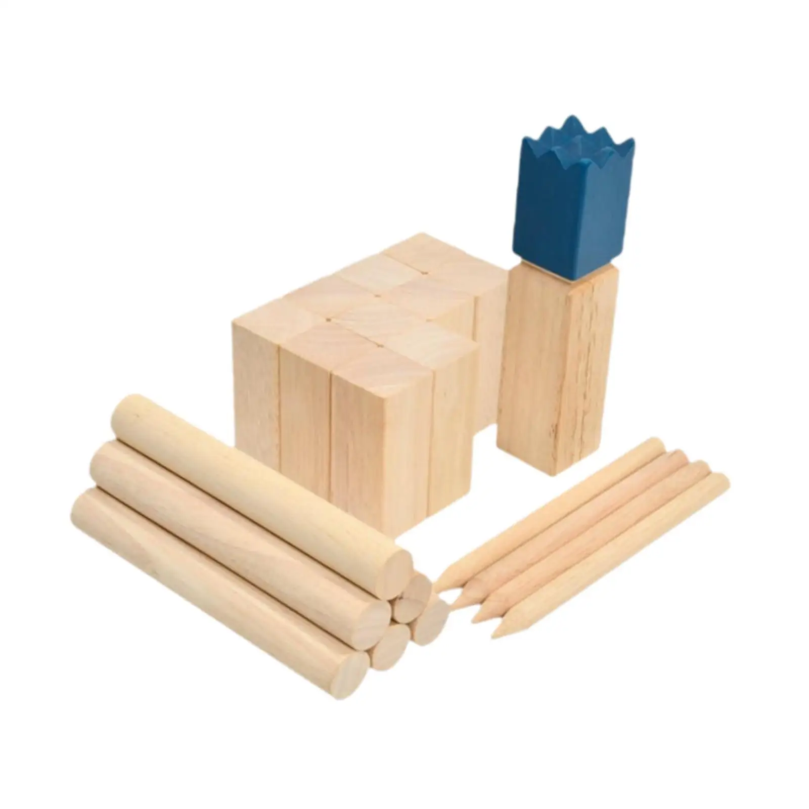 Kubb 야드 게임 세트 잔디밭 실용적인 마당 정원 나무 던지기 게임 세트 청소년을위한 야외 재미 대화 형 어린이 성인 가족