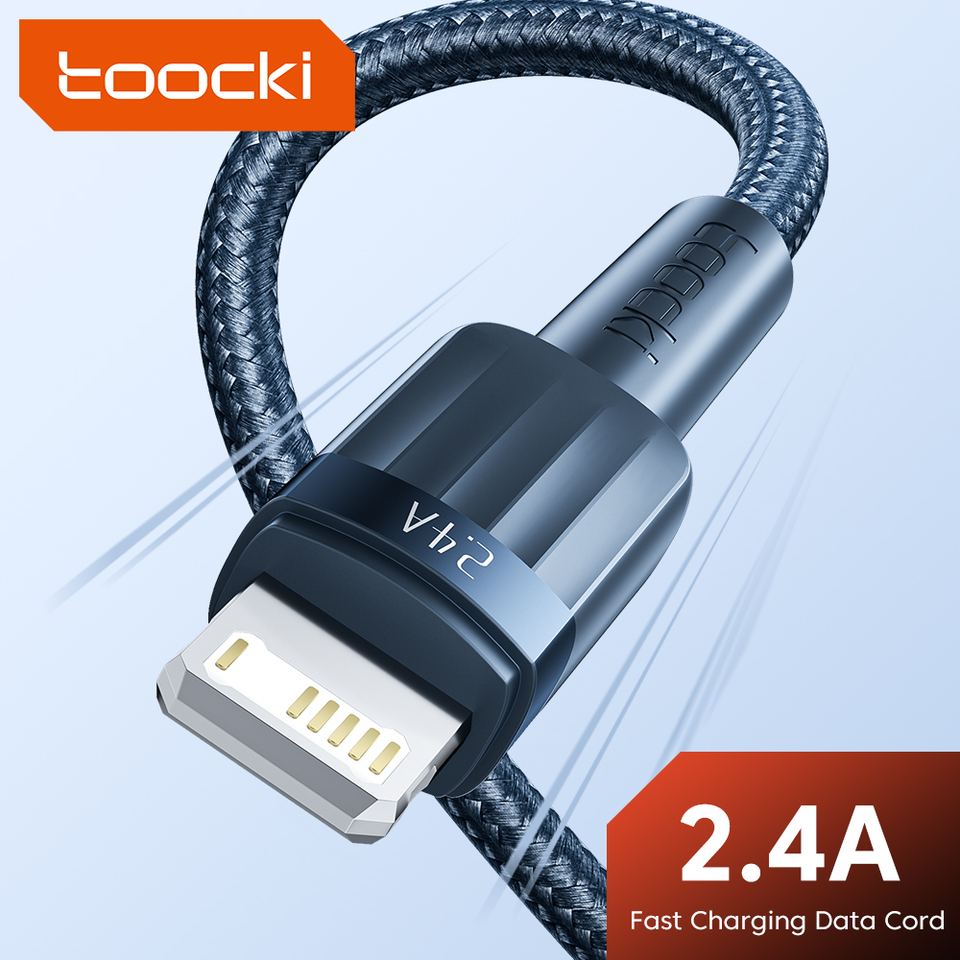 Toocki USB A To Lighting Cable For iPhone 14 13 12 11 Pro Max Mini  X XS XR 8 7 Plus SE 2.4A Fast Charging For iPhone Charger