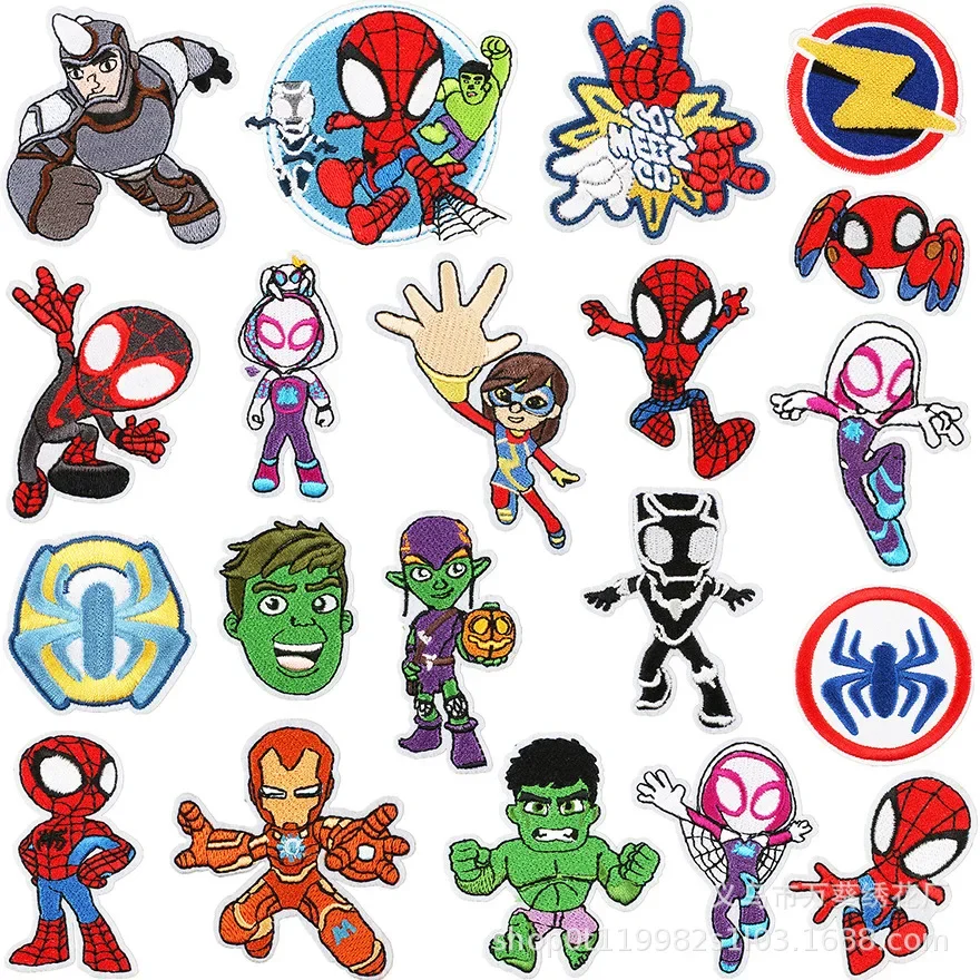 

Marvel Spiderman Avengers Superhero Embroidery Patch Clothing Thermoadhesive Patches on Clothes DIY Garment Jacket Accessories