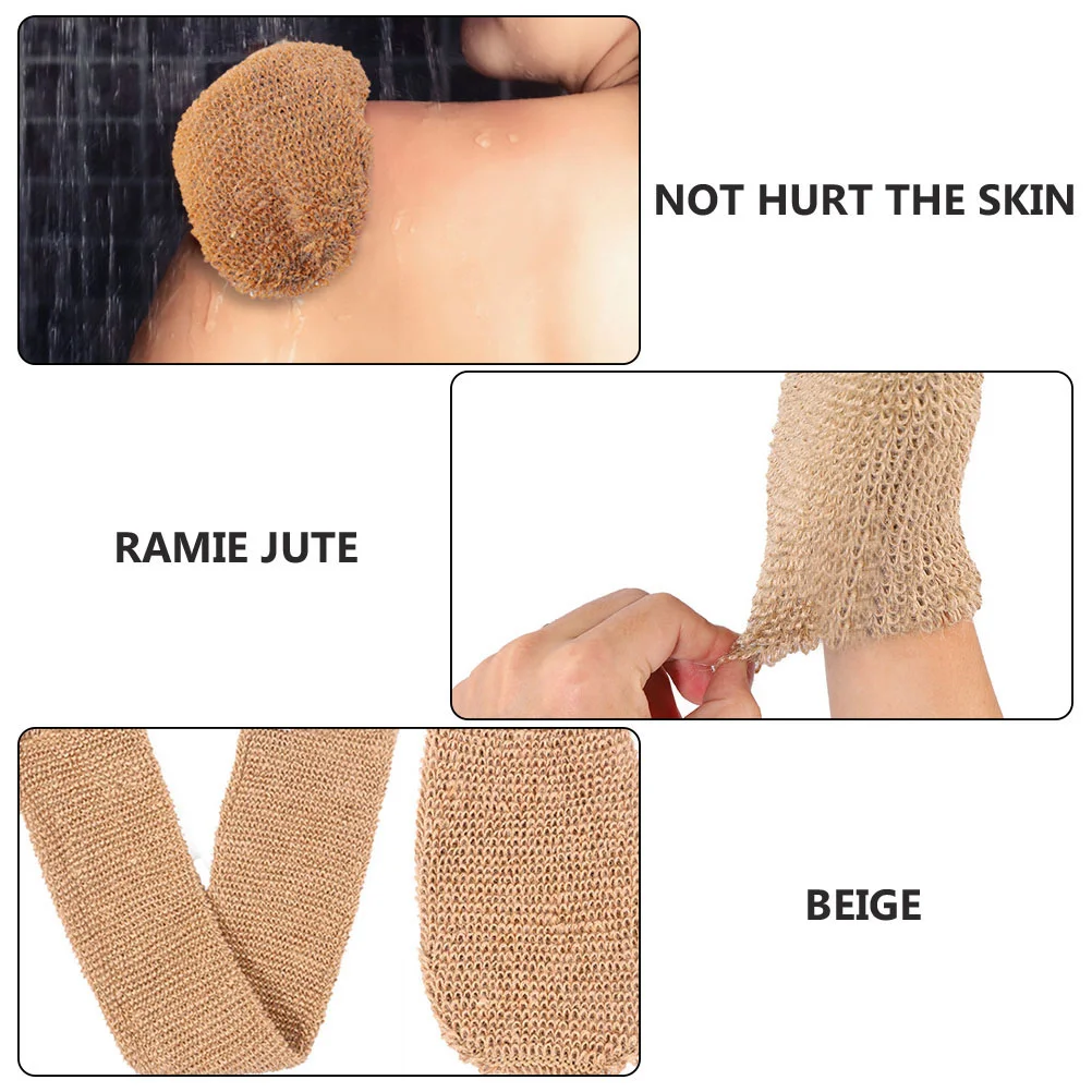 2pcs Bath Shower Body Brush Glove Spa Gloves Bath Scrubber Exfoliating Glove Shower Gloves Ramie Jute Bath Brushes Sponges 4