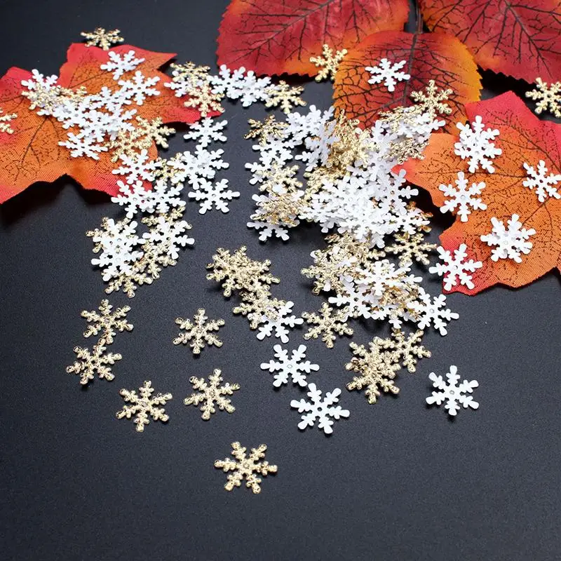 200pcs 300pcs Lots Christmas Snowflakes Confetti Artificial Snow Xmas Tree Ornaments Decorations For Home Party Wedding Decor