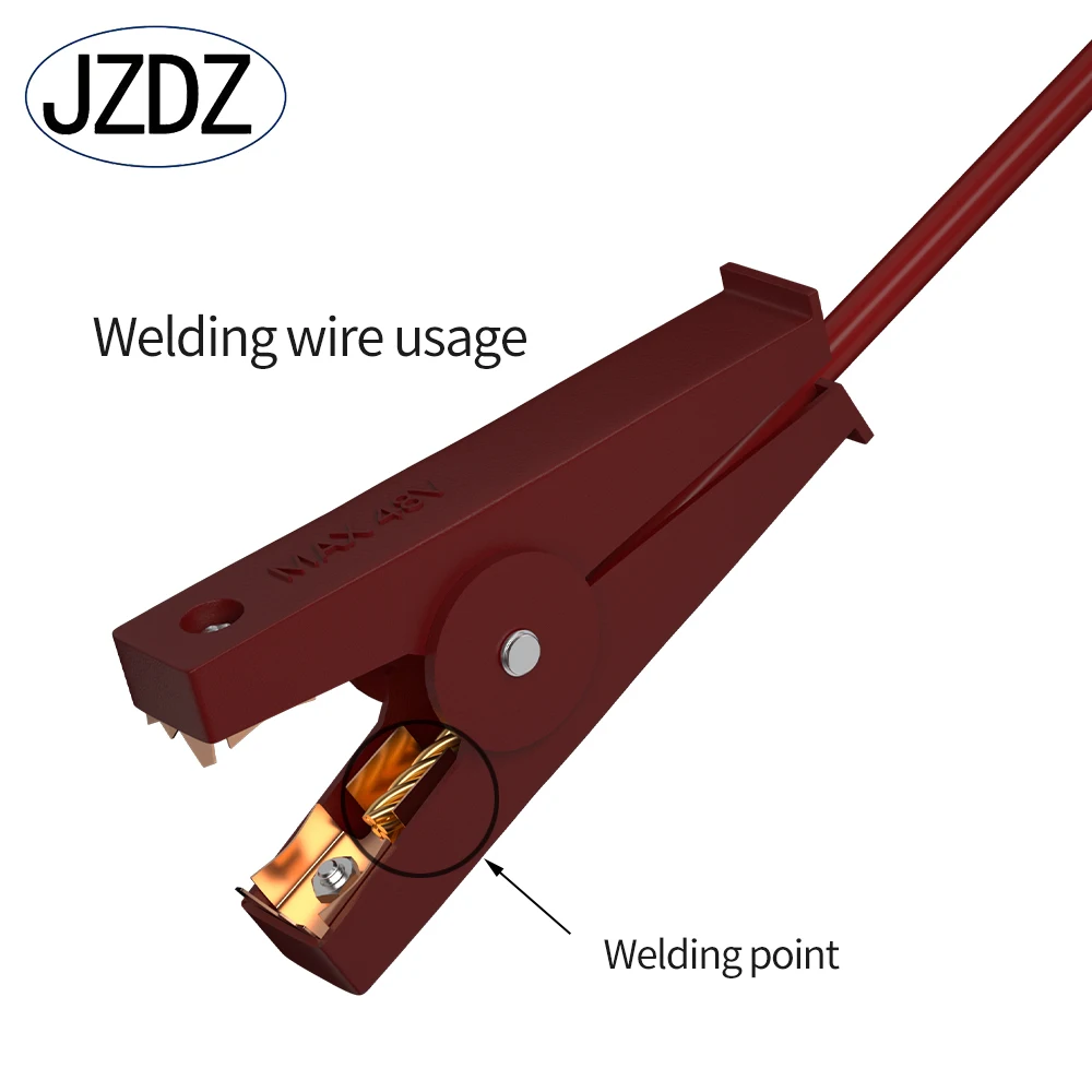 JZDZ Heavy Duty Alligator Clamps Pure Copper Battery Charger Clamps Power Replacement Jumper Cable Welder Clips J60059 alligator clips alligator clip adapter