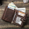 CONTACT'S Genuine Leather AirTag Wallets for Men RFID Aluminum Card Holder Metal Wallets Zip Coin Purse Money Clip Men's Wallets 3