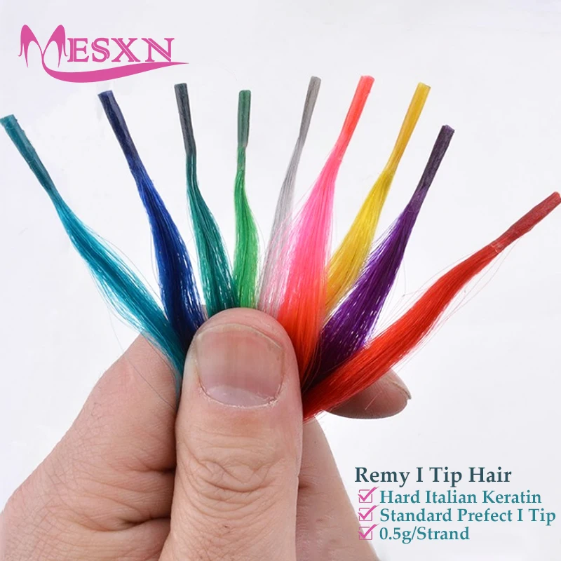 Color I Tip Hair Extension Straight European Human Hair Extension Capsule Keratin Natural Fusion Human Purple hair extensions
