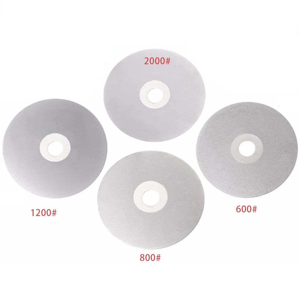 4pcs Diamond Cutting Disc 600 800 1200 3000 Grit 4"/6''/8''Lap Grinding Wheel For Polishing Crystal Jewel Glass Diamond Discs