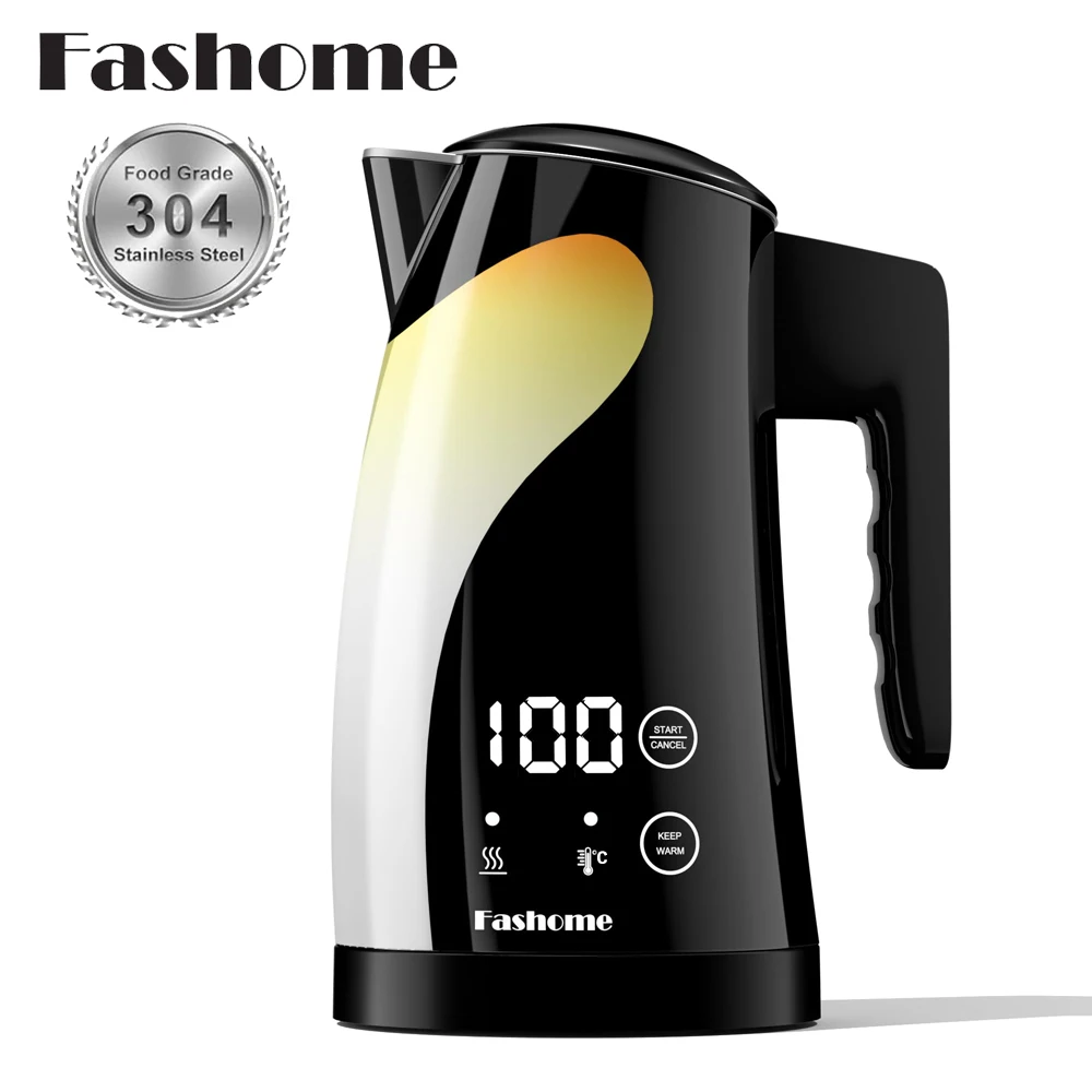 Electric Kettle 1300W 1.25L Stainless Steel Temperature Control Kitchen Coffee Water Pot