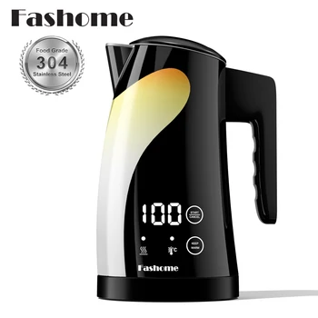 Fashome Bollitore elettrico 1300W 1.25L Bollitore elettrico per tè in acciaio inossidabile Controllo della temperatura Cucina Caffè Bollitore per acqua Pentola 1