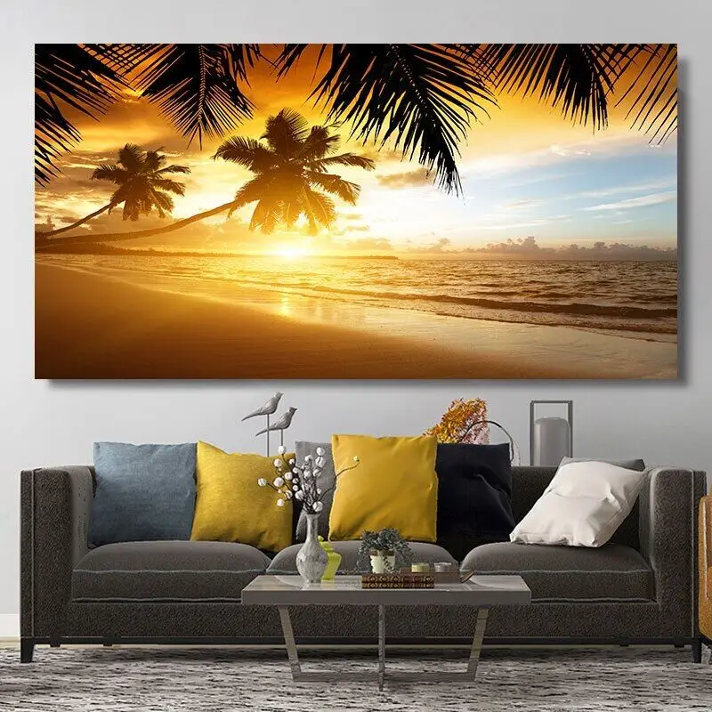 

Landscape Beach Sea Ocean Unframed Art Film Print Silk Poster Home Wall Decor