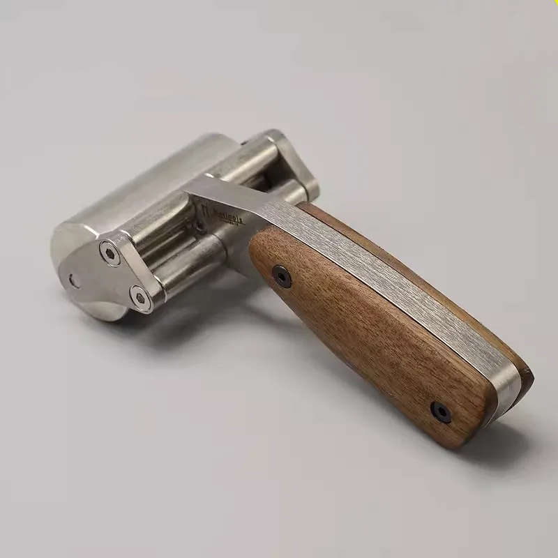 Nattools Leather Heavy-duty Drum 304 Stainless Steel Black Walnut Handle Pressure Wheel DIY Handmade Leather Pressure Glue Tool