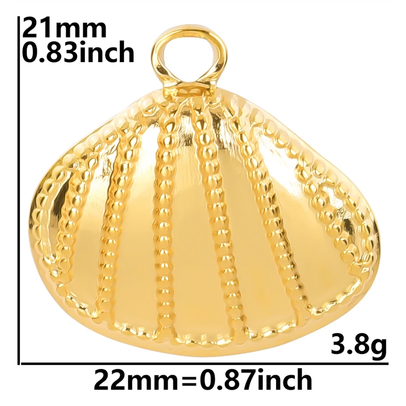 6 Stück echt vergoldet Ozean Tier Schildkröte Muschel Seestern Diy Charms für Schmuckherstellung Bulk Edelstahl Charm Anhänger – Detail 10