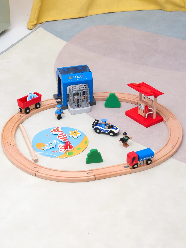 Flexible Track for Wooden Trains. Compatible With Brio, Thomas the Train,  Hape, and IKEA Trains. Montessori Toys for Kids, Pretend Play 