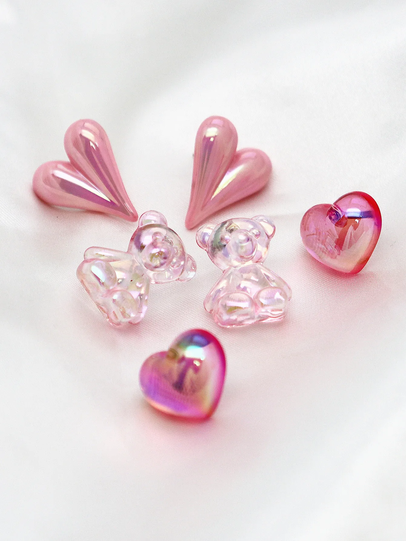 Charm Cute Pink Bear Love Earrings