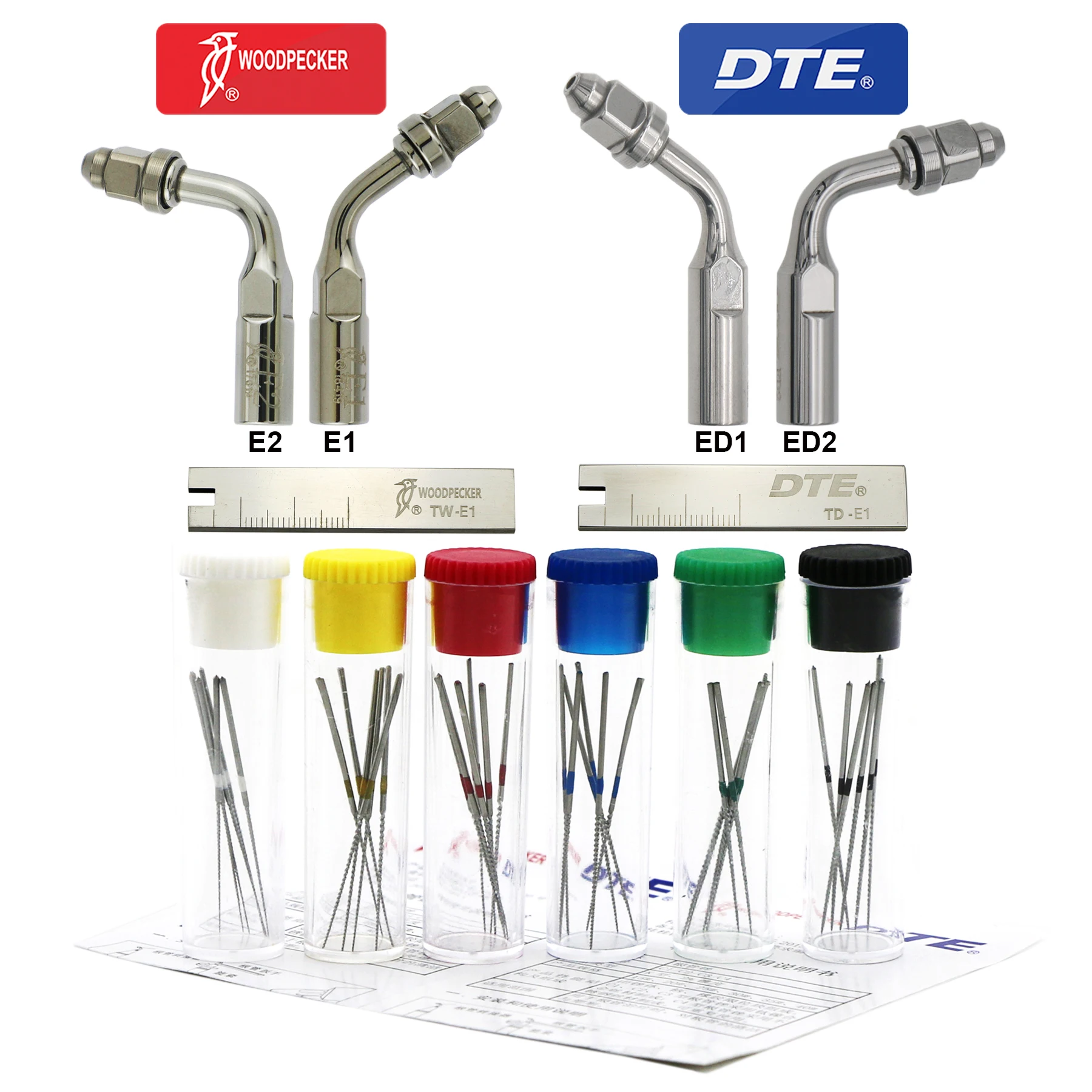 

Woodpecker DTE Dental U-File Endo Root Canal Cleaning Kit 120° 95° Holder E1 E2 ED1 ED2 Endodontic Tip Wrench Fit UDS EMS NSK