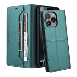Leather Flip Wallet Phone Case with Card Holder and Stand Feature for iPhone 12 Pro (Green)