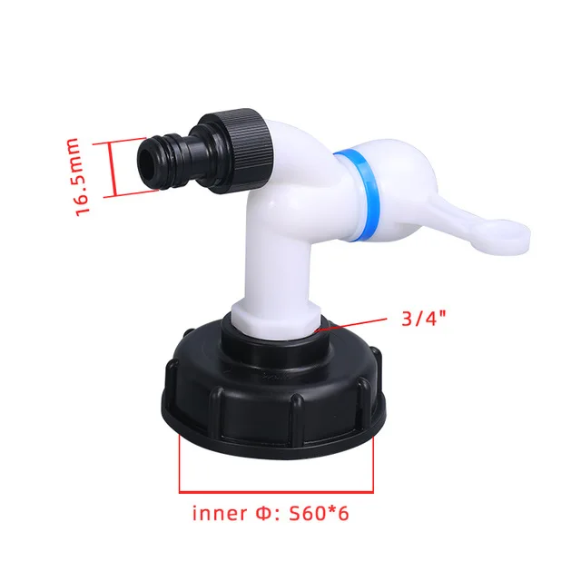 1/2" 3/4" 1" 2 inch Thread IBC Tank Adapter thicken plastic Tap Connector Water Tank Fitting For Home Garden Water Connectors 