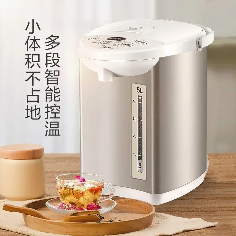 Midea 대용량 304 스테인리스 스틸 물 끓이는 전자동 가정용 전기 주전자, 온도 조절 주전자, 5L