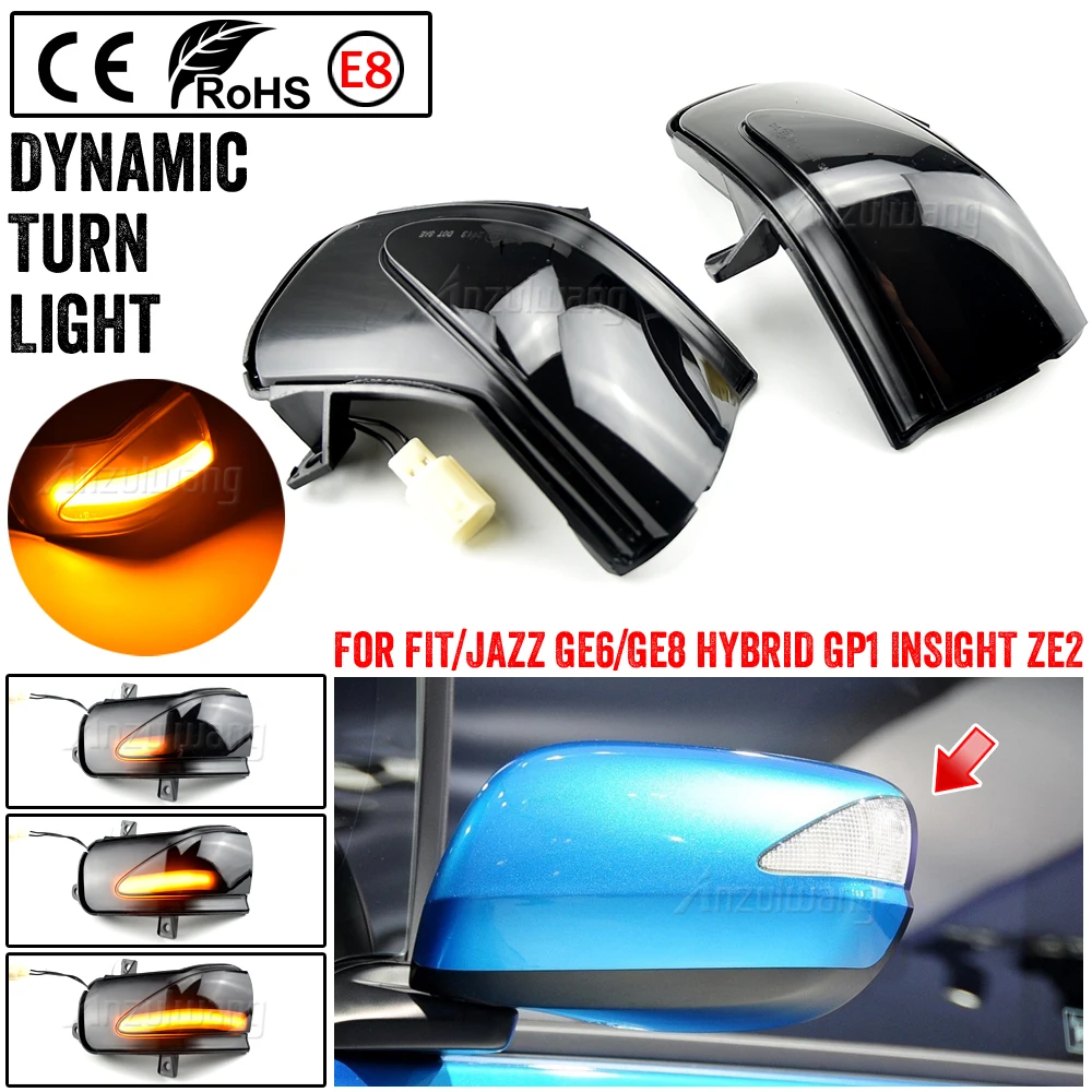 

Dynamic Led Side Mirrors Turn Signal Light Indicator Lamp For Honda Insight Fit Honda FIT/JAZZ GE6/GE8 HYBRID GP1 INSIGHT ZE2