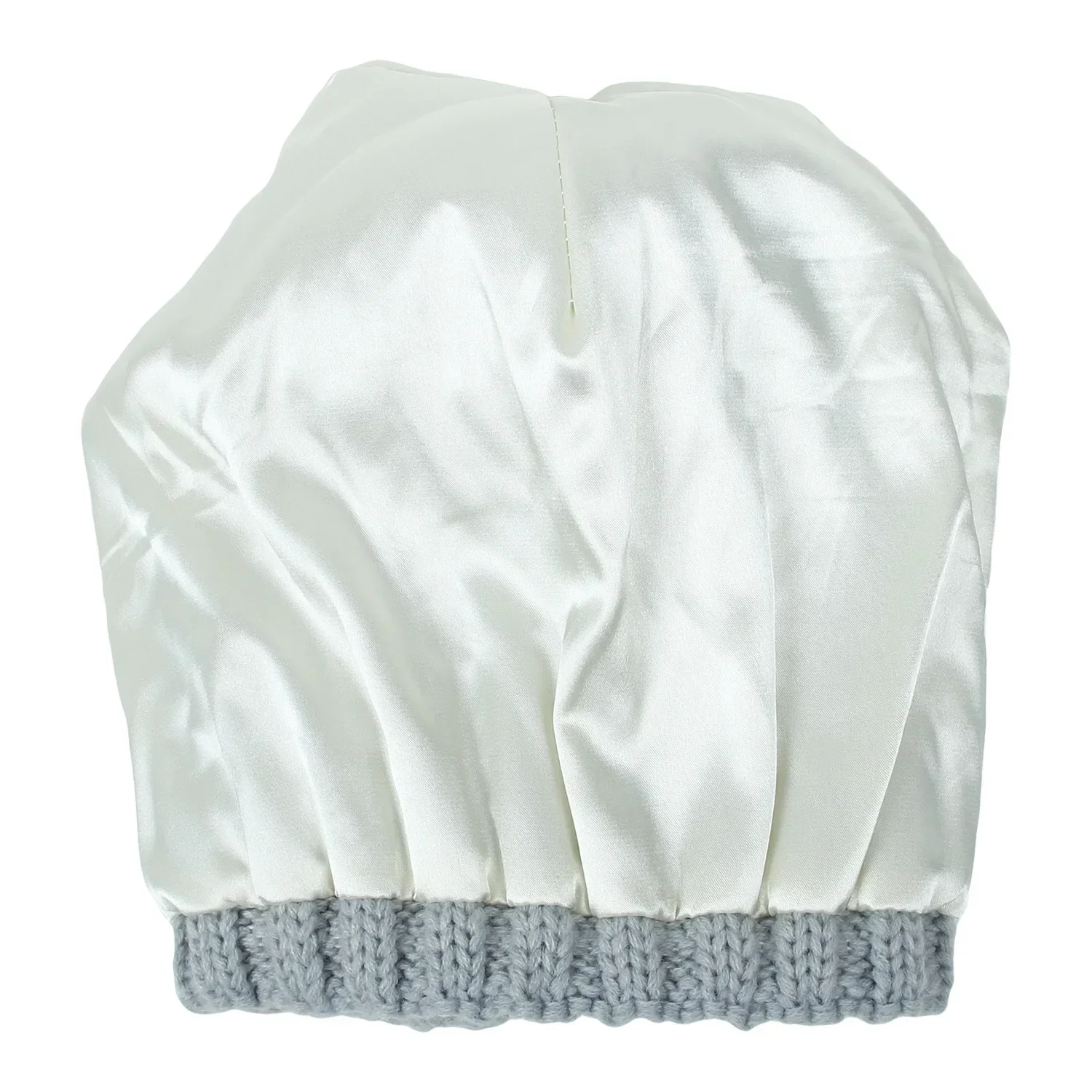 Winter Silk Satin Lined Beanie Hats for Women Thick Chunky Cap Bonnets Striped Warm High Quality Cashmere Knitted Pom Pom Hat 6