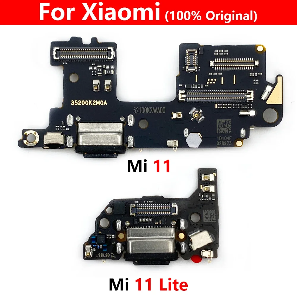 

100% Оригинальный USB-порт для зарядки, плата с гнездом, гибкий кабель для Xiaomi Mi 11 Lite, док-разъем с микрофоном