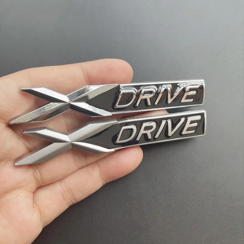3D 금속 Xdrive Sdrive Edrive 자동차 후면 트렁크 엠블럼 배지 사이드 펜더 스티커, BMW E46 E39 E60 E90 F10 F30 E36 X1 X3 X6 X5 X7