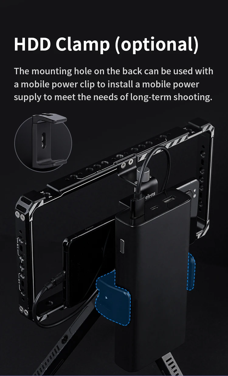 Aluminium Alloy Mobile Phone Cage with Expansion 1/4 & 3/8 Screw Holes Handheld