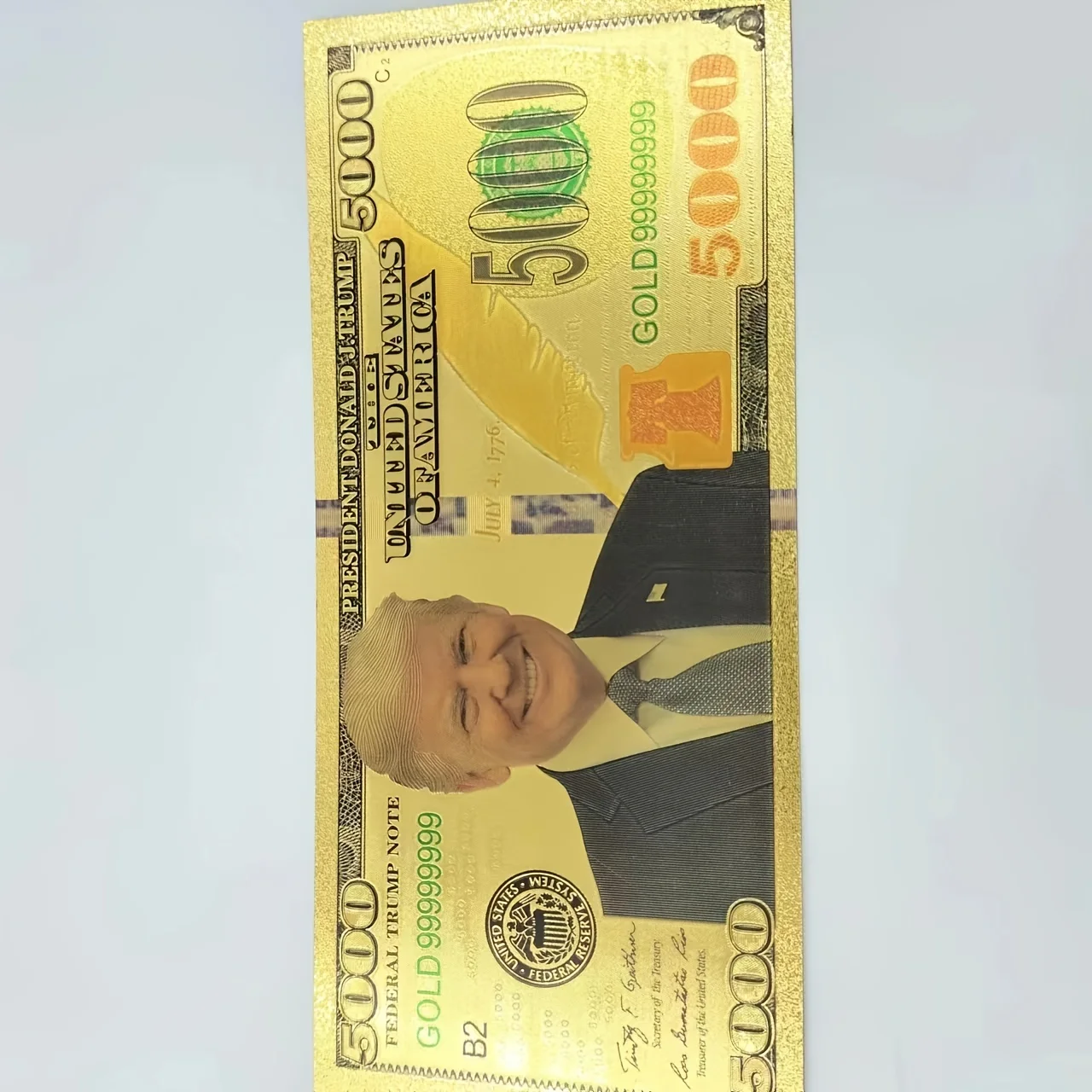 트럼프 미국 돈 금도금 기념 메달 달러 5000 프레지던트 컬렉션 골드 지폐 - G마켓 모바일