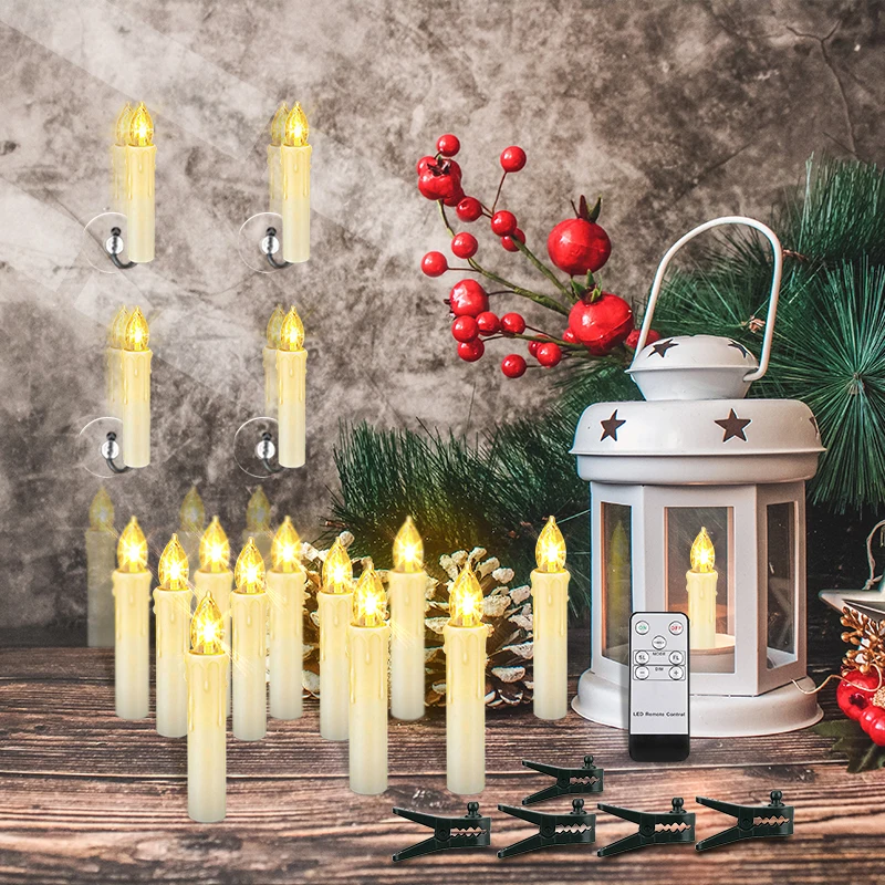 LED Electronic Candle With Timer Remote Battery Operated Flickering Flame electronic candle Wedding Birthday Home Decoration Christmas Tree Candle