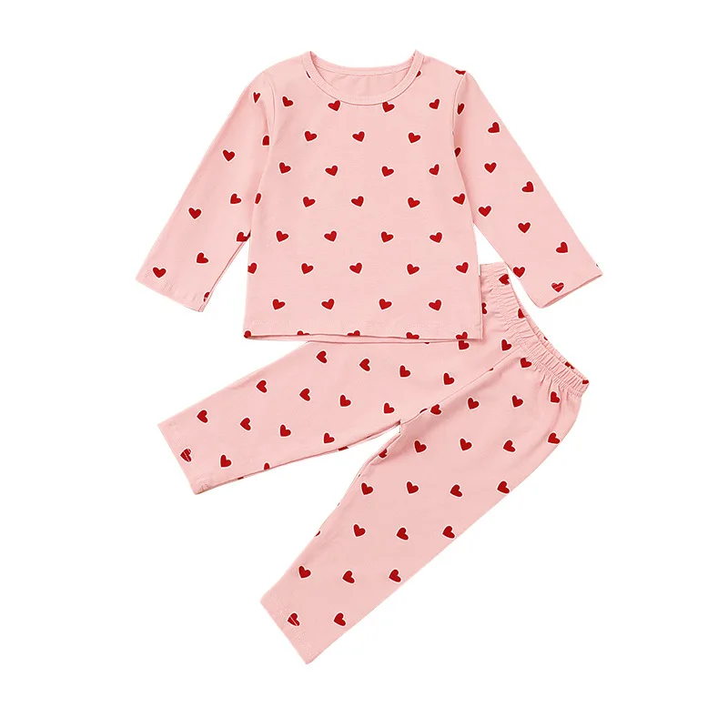 

Girls Clothing New Casual Home Wear Two-piece Children's Wear Children's Love Animal Print Set Children's Clothes