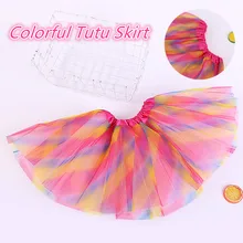 

Sweet Three-layer Children Clothing Party Dance Girls Colorful Princess Style Candy Mesh Skirt Tulle Tutu Skirt Ruched Ball Gown