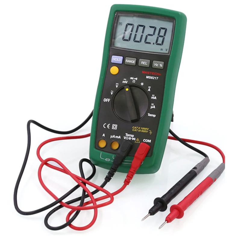 MASTECH MS8217 Digital Multimeter AC/DC Voltage AC/DC Current Resistance Capacitance Tester with Temperature Measurement