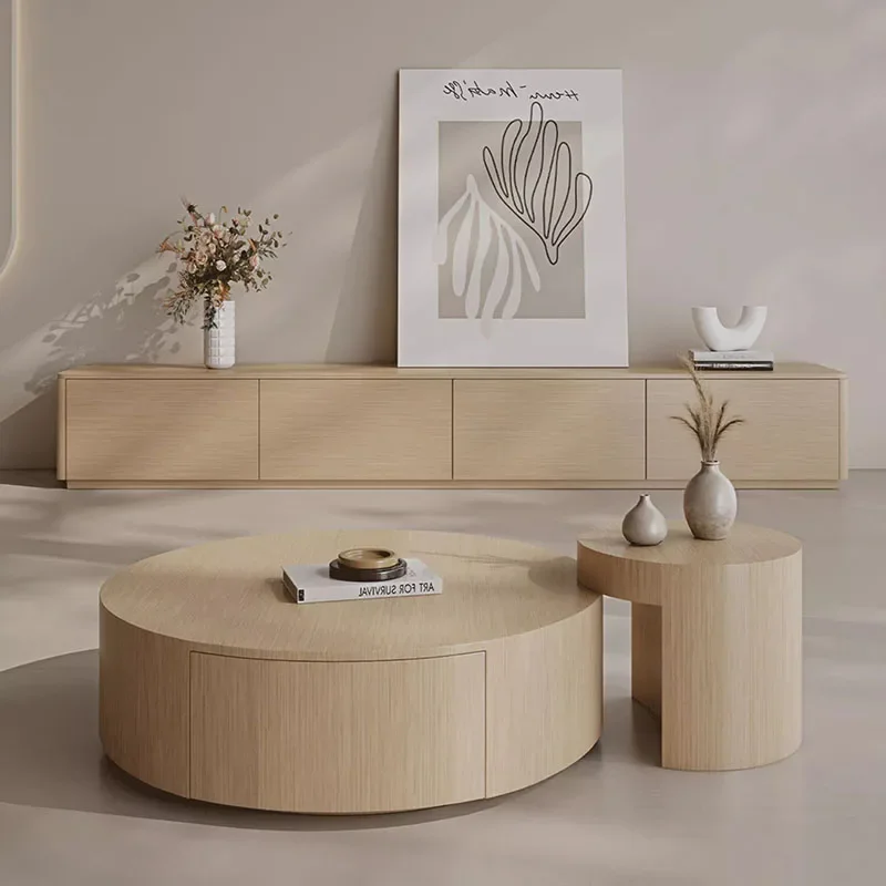 

Luxury Wood Coffee Table Living Room Aesthetic Standing Side Table Unique Service Center Mesas Bajas Lounge Suite Furniture