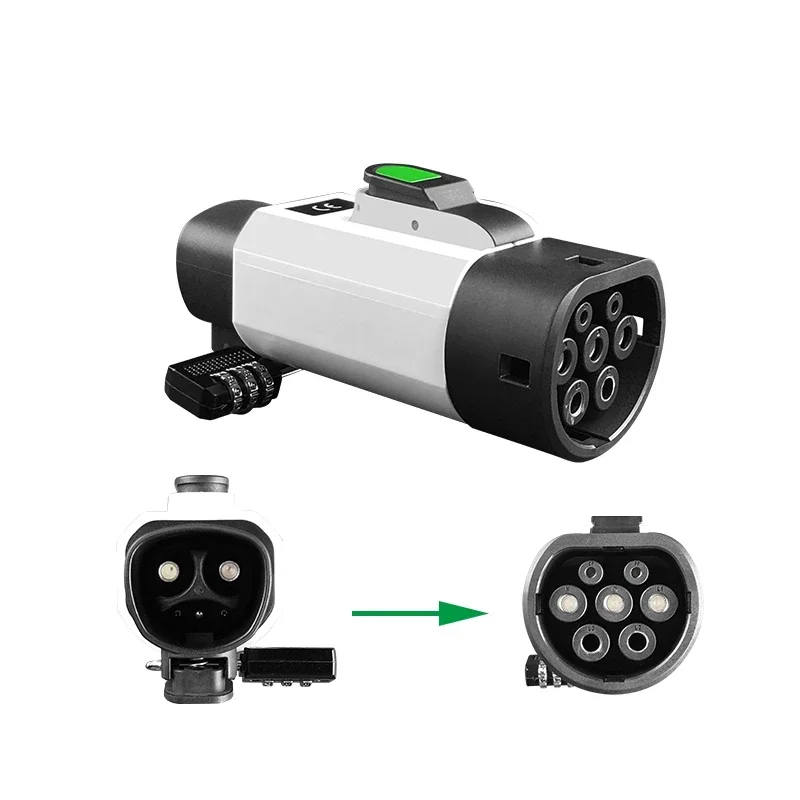 EV Charging Adapter 32A Tesla To Type2 EV Adaptor 240V EVSE Connector IEC 62196-2 Electric Vehicle Charger Adapter