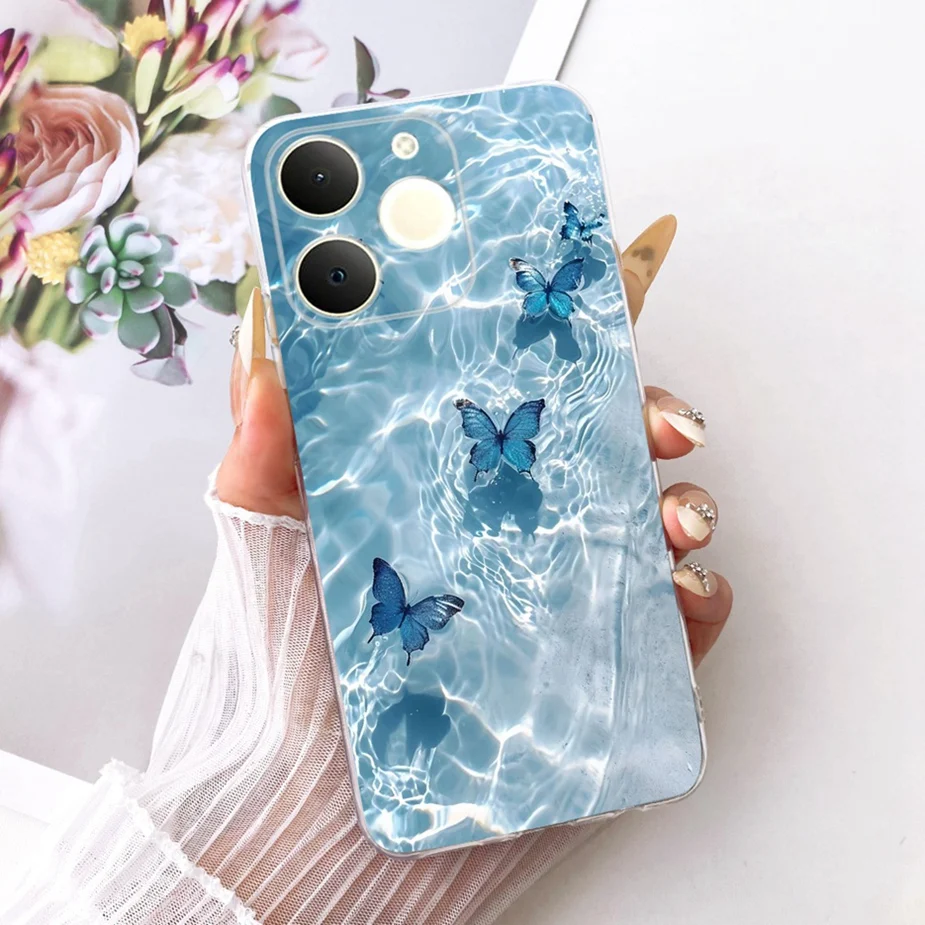 Luxury Lotus Painted Soft Silicone Case - Elegant Protective Cover